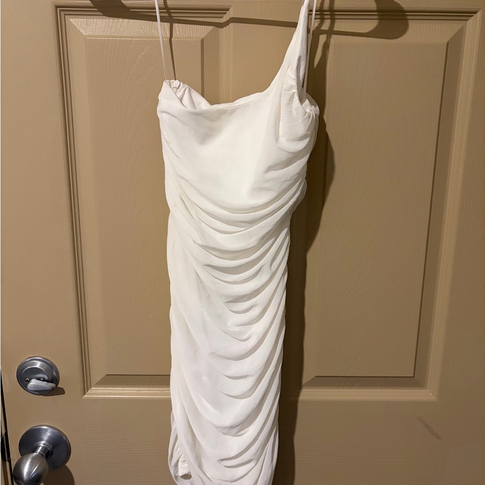 Princess Polly White Ruched Mini Dress